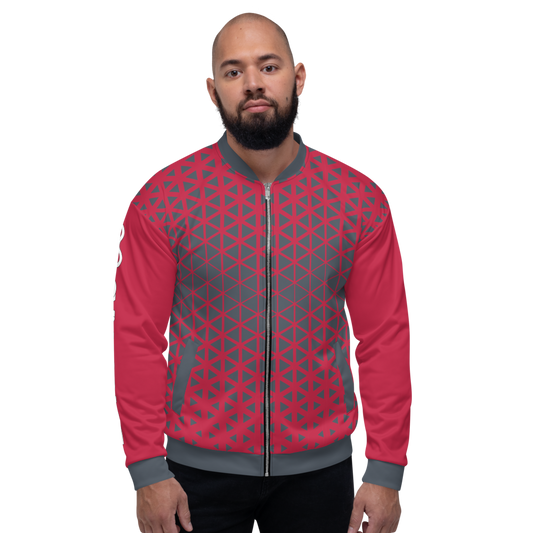 Cymaspace Red-Gray Unisex Bomber Jacket