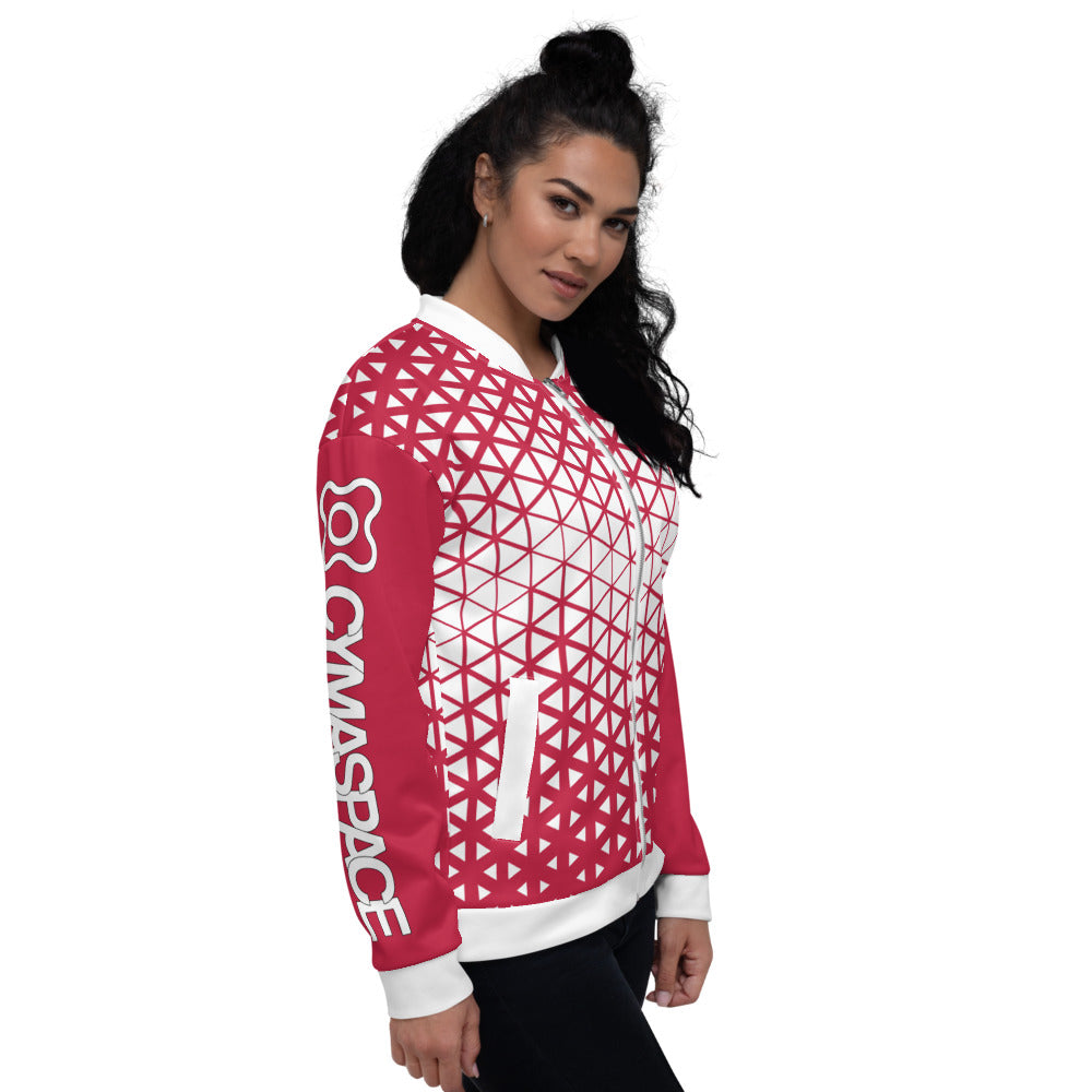 Cymaspace Red-White Unisex Bomber Jacket