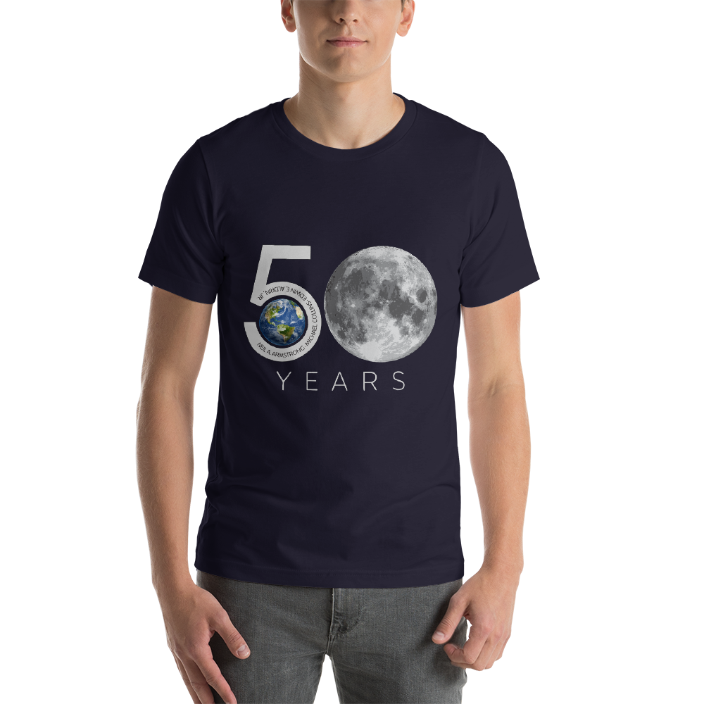 50th Anniversary of Moon Landing Short-Sleeve Unisex T-Shirt (Various T-Shirt Colors)